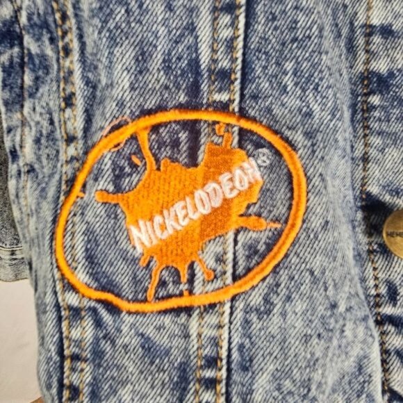 Members Only X Nickelodeon Denim Jacket Sz M Rugrats SpongeBob Grunge Y2K Casual - Picture 11 of 14